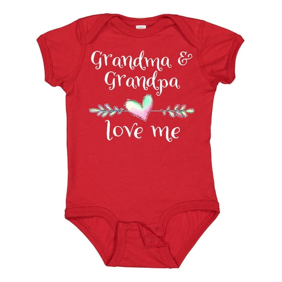 Inktastic Grandma and Grandpa Love Me Heart Grandchild Boys or Girls Baby Bodysuit