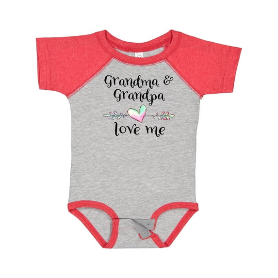 Inktastic Grandma and Grandpa Love Me Heart Grandchild Boys or Girls Baby Bodysuit
