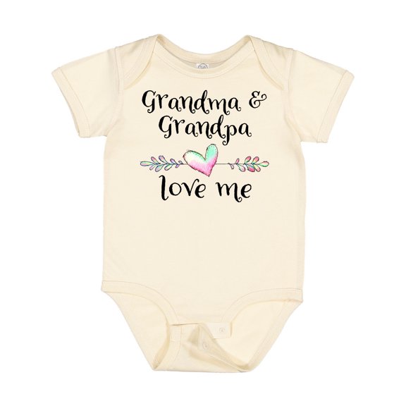 Inktastic Grandma and Grandpa Love Me Heart Grandchild Boys or Girls Baby Bodysuit