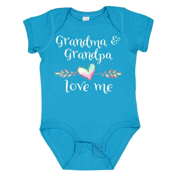 Inktastic Grandma and Grandpa Love Me Heart Grandchild Boys or Girls Baby Bodysuit