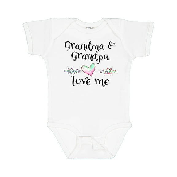 Inktastic Grandma and Grandpa Love Me Heart Grandchild Boys or Girls Baby Bodysuit