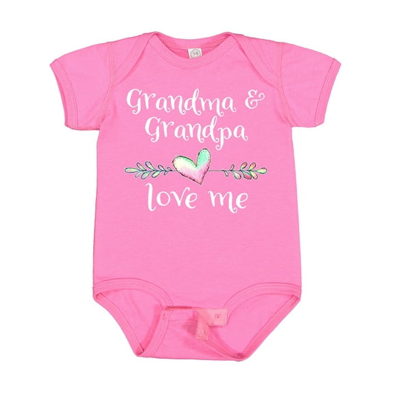 Inktastic Grandma and Grandpa Love Me Heart Grandchild Boys or Girls Baby Bodysuit