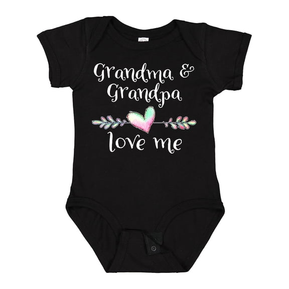 Inktastic Grandma and Grandpa Love Me Heart Grandchild Boys or Girls Baby Bodysuit