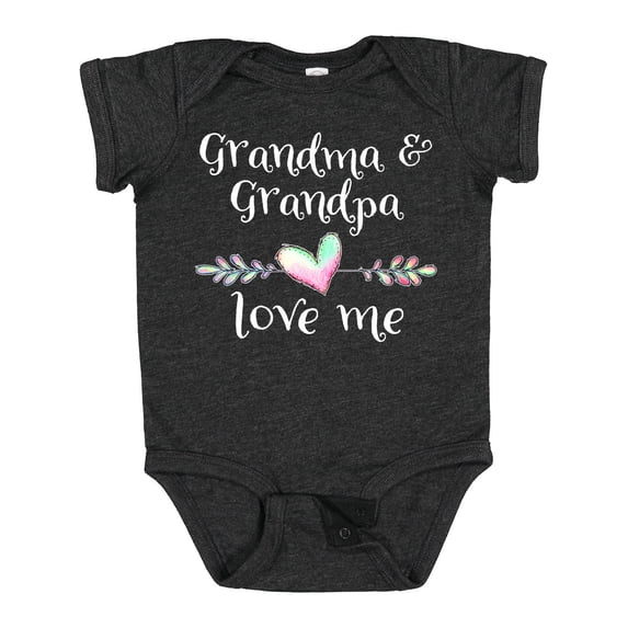 Inktastic Grandma and Grandpa Love Me Heart Grandchild Boys or Girls Baby Bodysuit