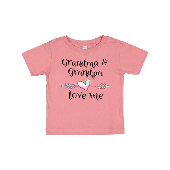Inktastic Grandma and Grandpa Love Me Heart Grandchild Boys or Girls Baby T-Shirt