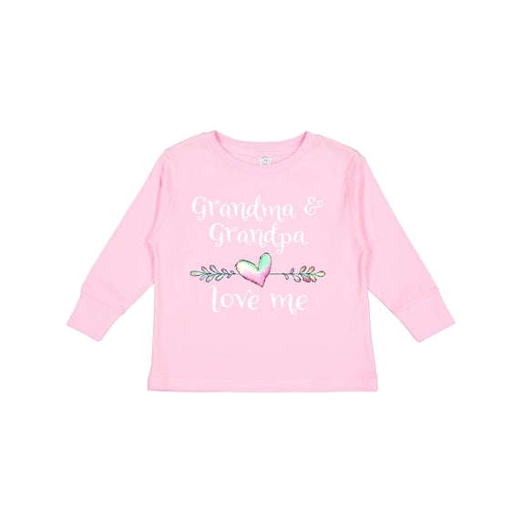 Inktastic Grandma and Grandpa Love Me- Heart Grandchild Boys or Girls Long Sleeve Toddler T-Shirt