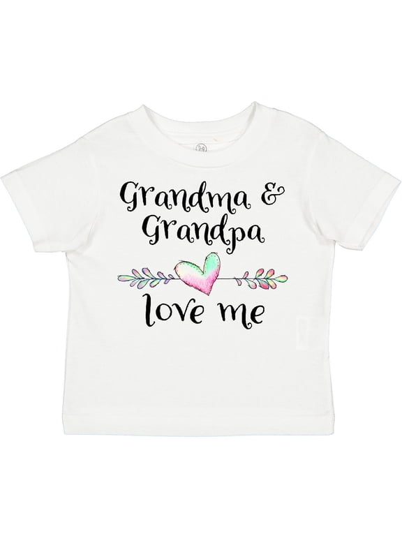 Grandma and Grandpa Love Me Heart Grandchild Boys or Girls Toddler T-Shirt