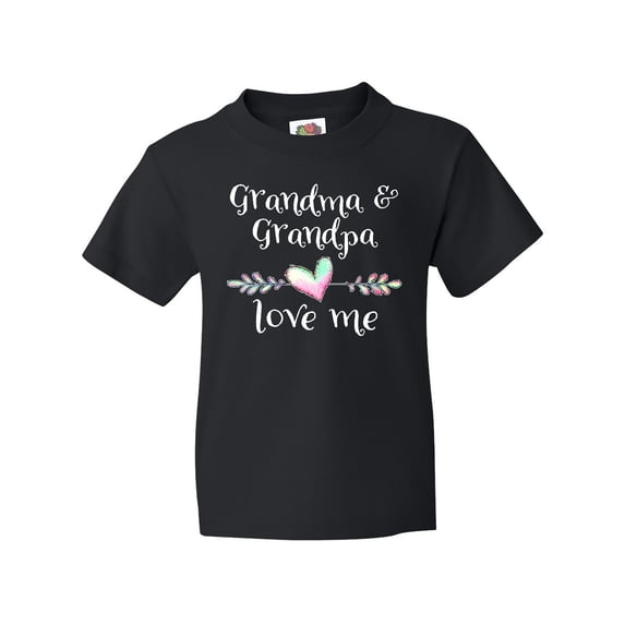 Inktastic Grandma and Grandpa Love Me- Heart Grandchild Youth T-Shirt