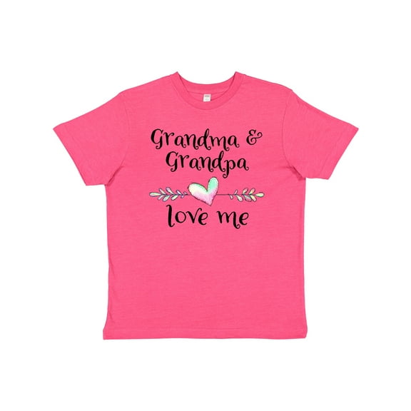 Inktastic Grandma and Grandpa Love Me- Heart Grandchild Youth T-Shirt