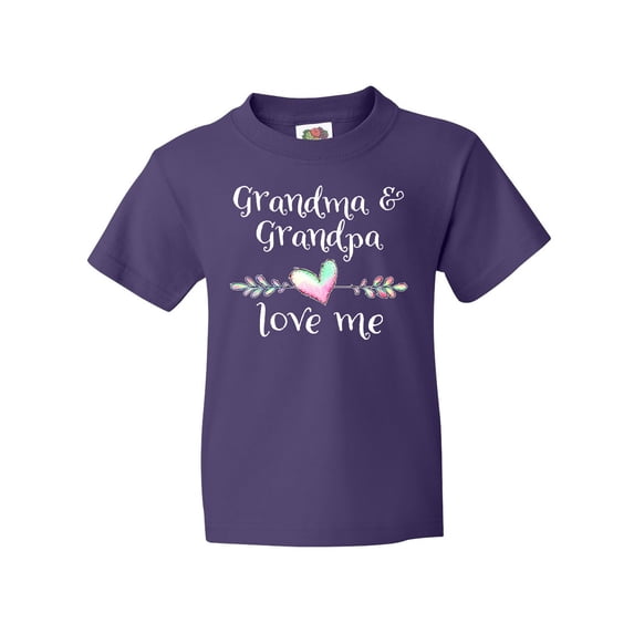 Inktastic Grandma and Grandpa Love Me- Heart Grandchild Youth T-Shirt