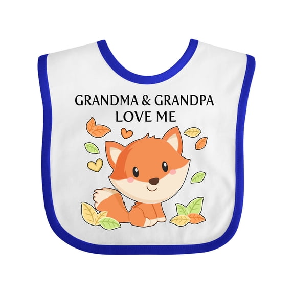 Inktastic Grandma and Grandpa Love Me Little Fox Boys or Girls Baby Bib