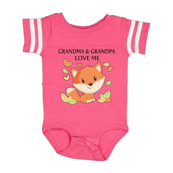 Inktastic Grandma and Grandpa Love Me Little Fox Boys or Girls Baby Bodysuit