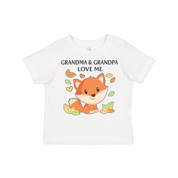 Inktastic Grandma and Grandpa Love Me- Little Fox Boys or Girls Toddler T-Shirt