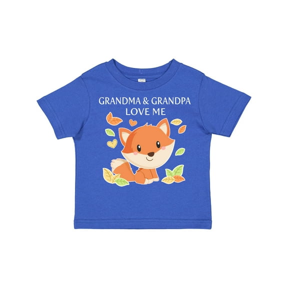 Inktastic Grandma and Grandpa Love Me- Little Fox Boys or Girls Toddler T-Shirt