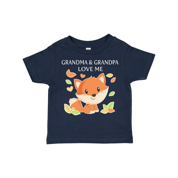 Inktastic Grandma and Grandpa Love Me- Little Fox Boys or Girls Toddler T-Shirt