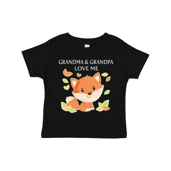 Inktastic Grandma and Grandpa Love Me- Little Fox Boys or Girls Toddler T-Shirt