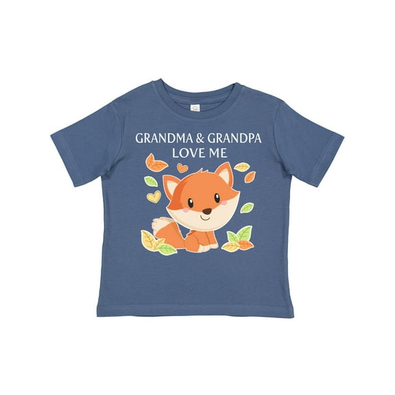 Inktastic Grandma and Grandpa Love Me- Little Fox Boys or Girls Toddler T-Shirt