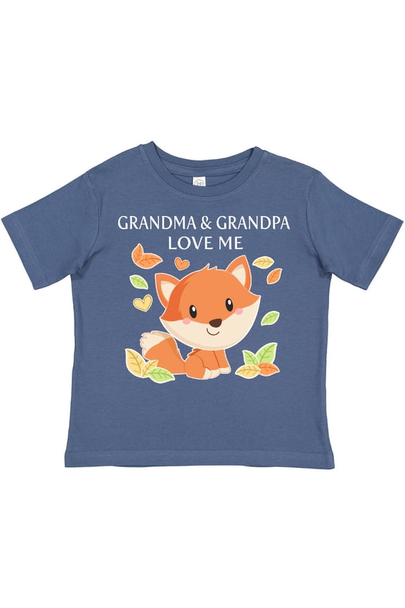 Grandma and Grandpa Love Me- Little Fox Boys or Girls Toddler T-Shirt