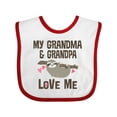 thumbnail image 1 of Inktastic Grandma and Grandpa Love Me Sloth Girls Baby Bib, 1 of 4