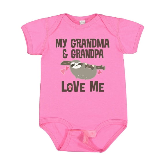 Inktastic Grandma and Grandpa Love Me Sloth Girls Baby Bodysuit