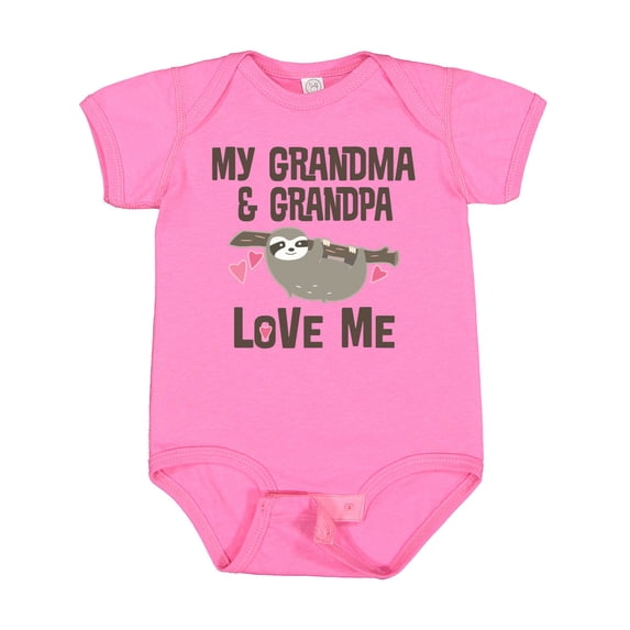 Inktastic Grandma and Grandpa Love Me Sloth Girls Baby Bodysuit