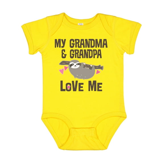 Inktastic Grandma and Grandpa Love Me Sloth Girls Baby Bodysuit