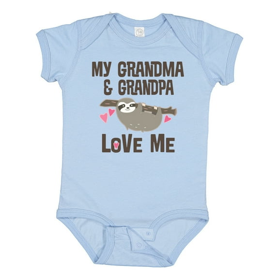 Inktastic Grandma and Grandpa Love Me Sloth Girls Baby Bodysuit