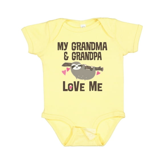 Inktastic Grandma and Grandpa Love Me Sloth Girls Baby Bodysuit