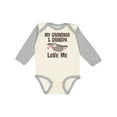 thumbnail image 1 of Inktastic Grandma and Grandpa Love Me Sloth Girls Long Sleeve Baby Bodysuit, 1 of 5