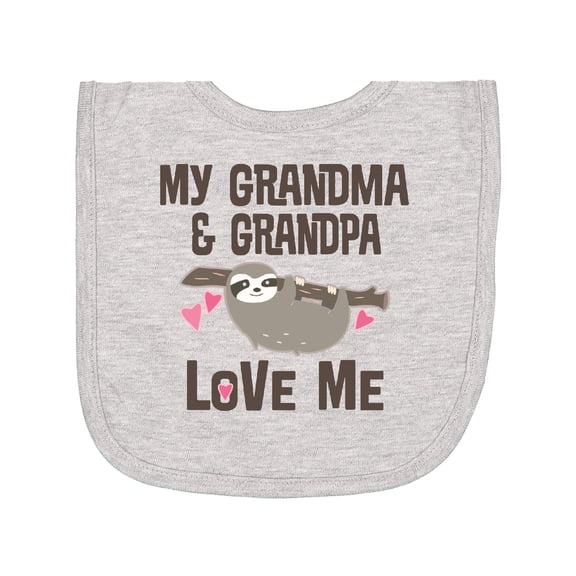 Inktastic Grandma and Grandpa Love Me Sloth Newborn Bib