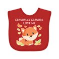 thumbnail image 1 of Inktastic Grandma and Grandpa Love Me- little fox Boys or Girls Baby Bib, 1 of 4