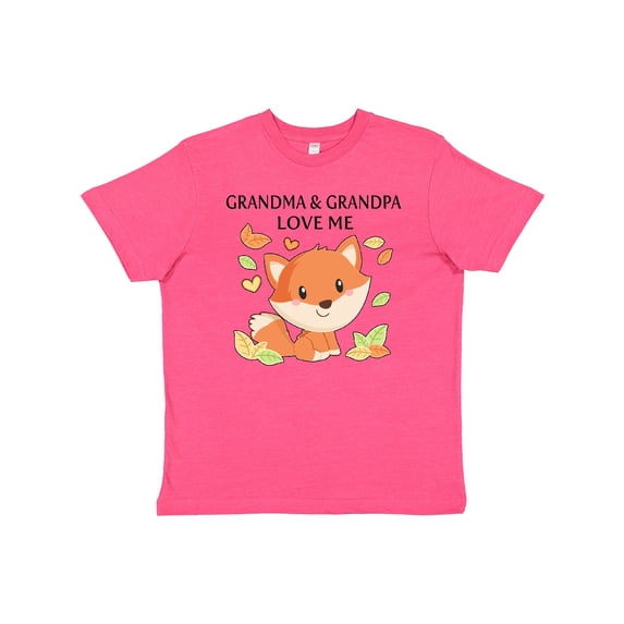 Inktastic Grandma and Grandpa Love Me- little fox Youth T-Shirt