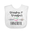 thumbnail image 1 of Inktastic Grandma and Grandpas Favorite Heart Grandchild Boys or Girls Baby Bib, 1 of 4
