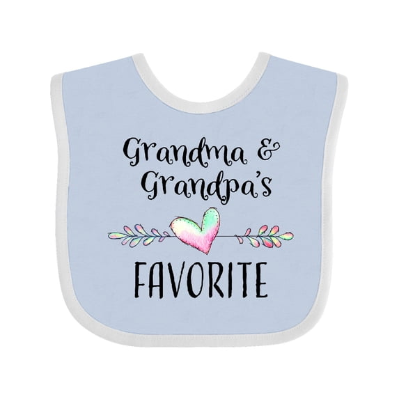 Inktastic Grandma and Grandpas Favorite Heart Grandchild Boys or Girls Baby Bib
