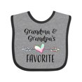 thumbnail image 1 of Inktastic Grandma and Grandpas Favorite Heart Grandchild Boys or Girls Baby Bib, 1 of 4
