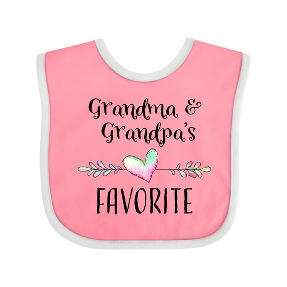 Inktastic Grandma and Grandpas Favorite Heart Grandchild Boys or Girls Baby Bib