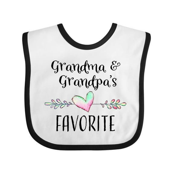 Inktastic Grandma and Grandpas Favorite Heart Grandchild Boys or Girls Baby Bib