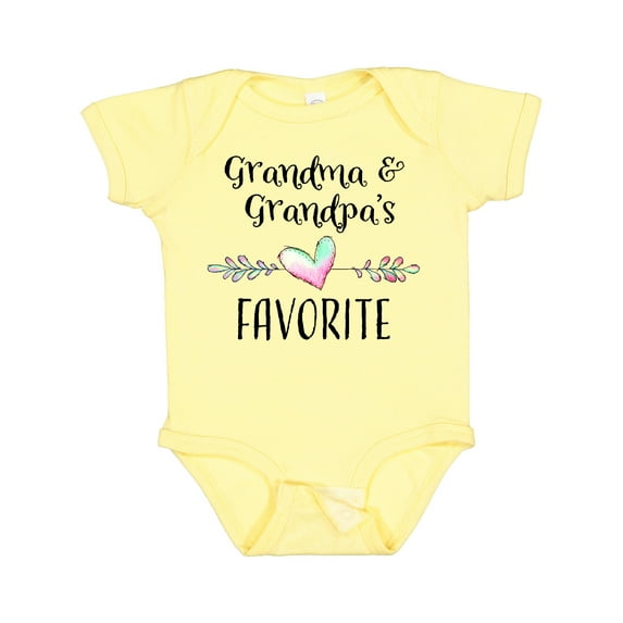 Inktastic Grandma and Grandpas Favorite Heart Grandchild Boys or Girls Baby Bodysuit