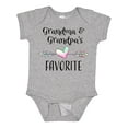 thumbnail image 1 of Inktastic Grandma and Grandpas Favorite Heart Grandchild Boys or Girls Baby Bodysuit, 1 of 5