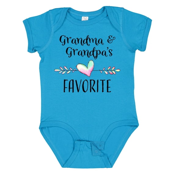 Inktastic Grandma and Grandpas Favorite Heart Grandchild Boys or Girls Baby Bodysuit