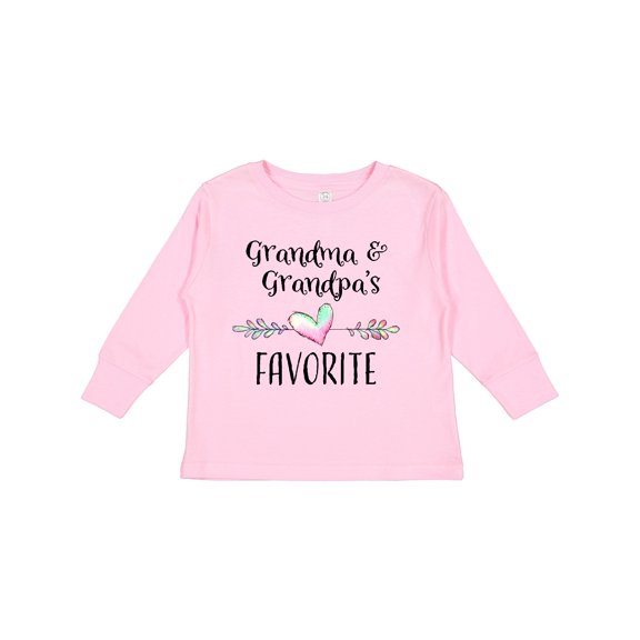 Inktastic Grandma and Grandpas Favorite- Heart Grandchild Boys or Girls Long Sleeve Toddler T-Shirt