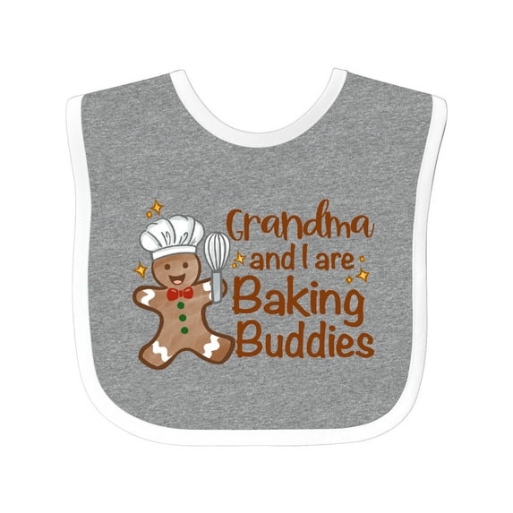 Inktastic Grandma and I Are Baking Buddies Boys or Girls Baby Bib