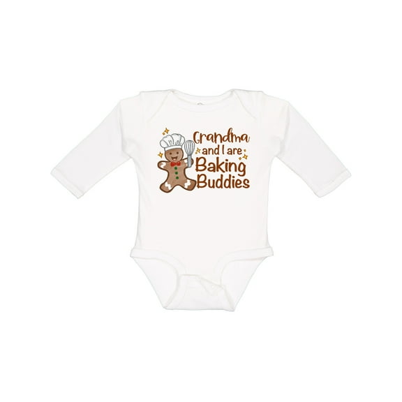 Inktastic Grandma and I Are Baking Buddies Boys or Girls Long Sleeve Baby Bodysuit