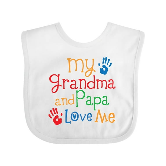 Inktastic Grandma and Papa Love Me Boys or Girls Baby Bib
