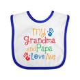 thumbnail image 1 of Inktastic Grandma and Papa Love Me Boys or Girls Baby Bib, 1 of 4
