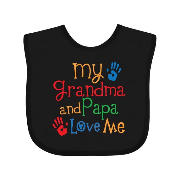 Inktastic Grandma and Papa Love Me Boys or Girls Baby Bib