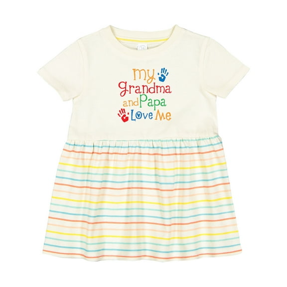 Inktastic Grandma and Papa Love Me Girls Baby Dress