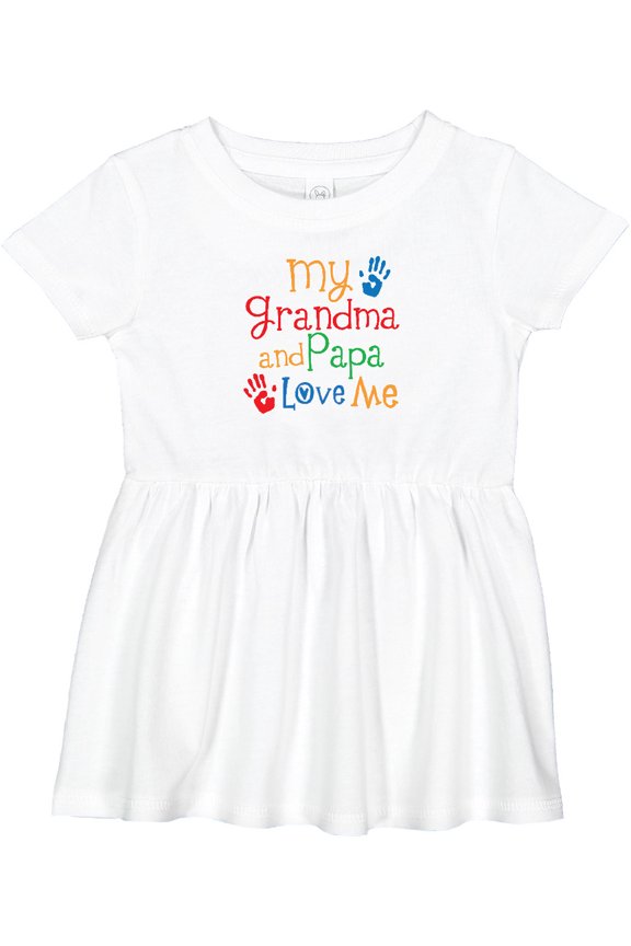 Grandma and Papa Love Me Girls Baby Dress
