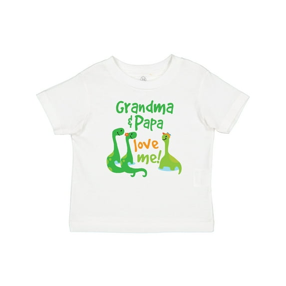 Inktastic Grandma and Papa Love Me Grandson Dinosaur Boys Baby T-Shirt