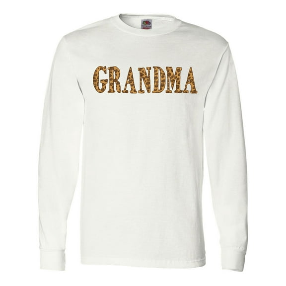 Inktastic Grandma in Leopard Print Long Sleeve T-Shirt